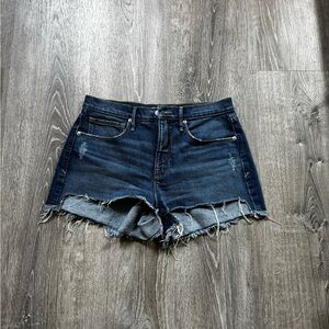 Good American Blue Jean Shorts Distressed Cutoff